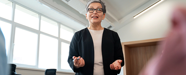 Woman teaching communication tools