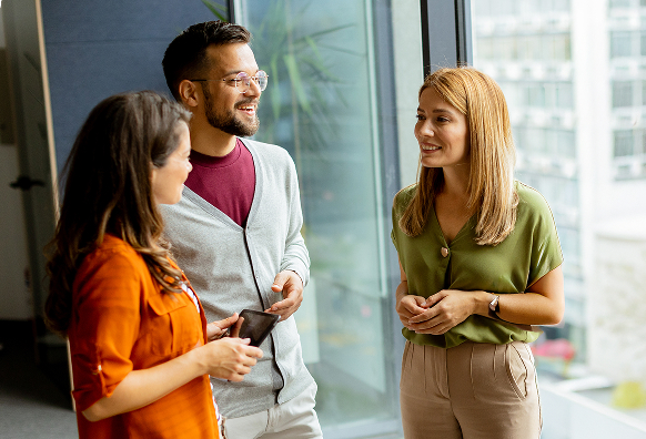 A team discussion in the office