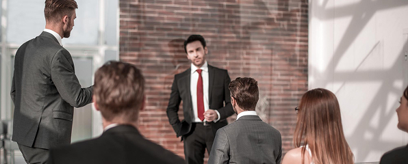 A team presentation in action