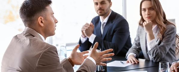 A man doing an interview