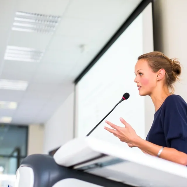 Photo of a women presenting